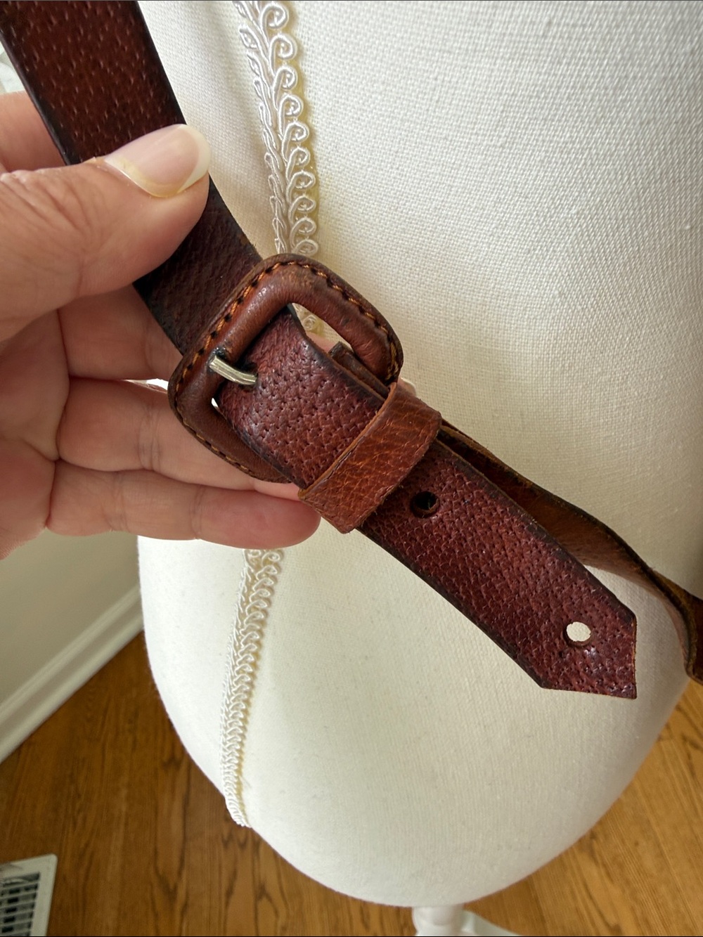 Vintage Brown Leather Drawstring Backpack - Picture 6 of 16